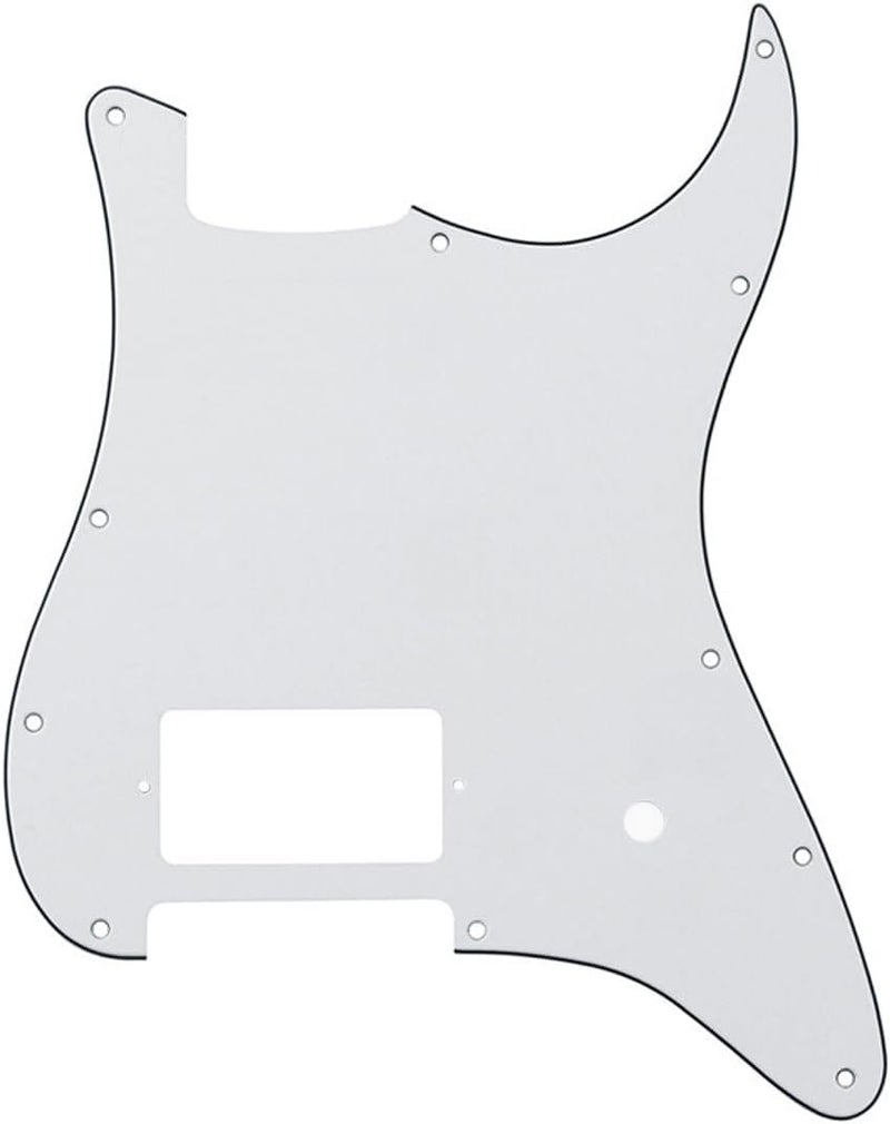 ROZILO 11 Hole ST/Strat Style One Humbucker Guitar Pickguard For USA/Mexico Fender Tom Delonge Strat Electric Guitar White 3Ply - Image 1